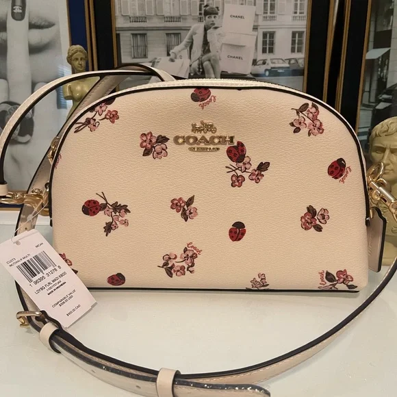 NWT Coach Handbag Madi Crossbody With Ladybug Floral Print Gold. Retail $400. - Picture 3 of 13